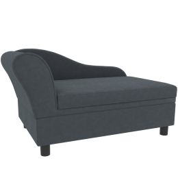 Pet Sofa Bed Couch with Storage, Pet Sofa for Cats and Small Dogs, Dark Gray (Option: Gray)