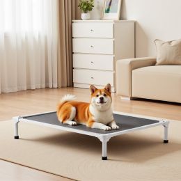 Elevated Dog Bed For Large Dogs Portable Raised Dog Cot With Teslin Mesh L (Option: Grey)