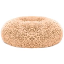 Pet Dog Bed Soft Warm Fleece Puppy Cat Bed Dog Cozy Nest Sofa Bed Cushion L Size (Option: Brown-L)