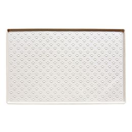 Spot Pet Mat, Waterproof And Easy To Clean Silicone Dog Mat, Cat Mat, Square Pet Placemat, Pet Supplies (Option: Cream color-large)